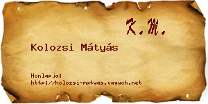 Kolozsi Mátyás névjegykártya