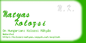 matyas kolozsi business card