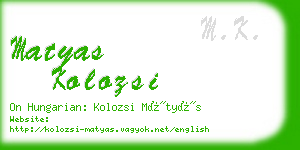 matyas kolozsi business card